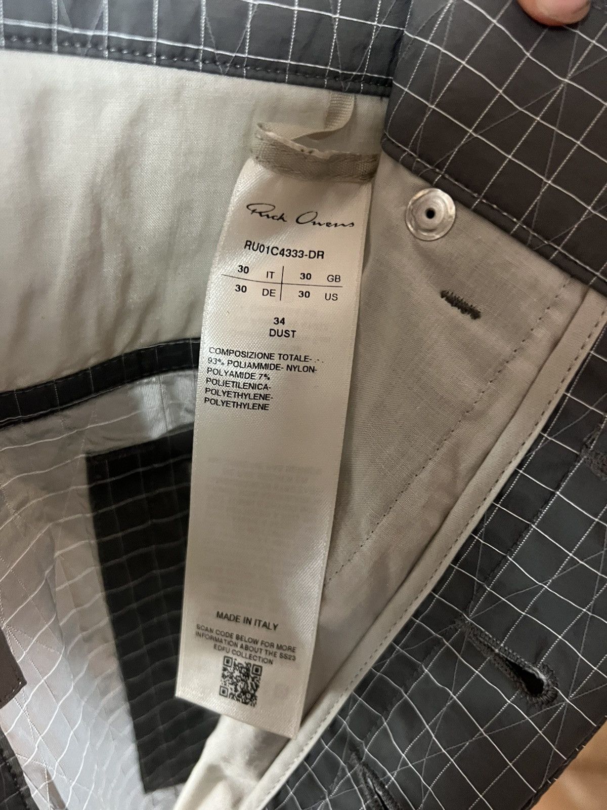 Rick Owens Rick Owens Dyneema Straight-Leg Ripstop Trousers Size US 30 / EU 46 - 7 Thumbnail