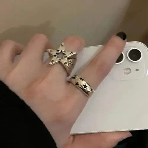 Jewelry Gothic Star Shaped Open Ring Size ONE SIZE - 4 Thumbnail