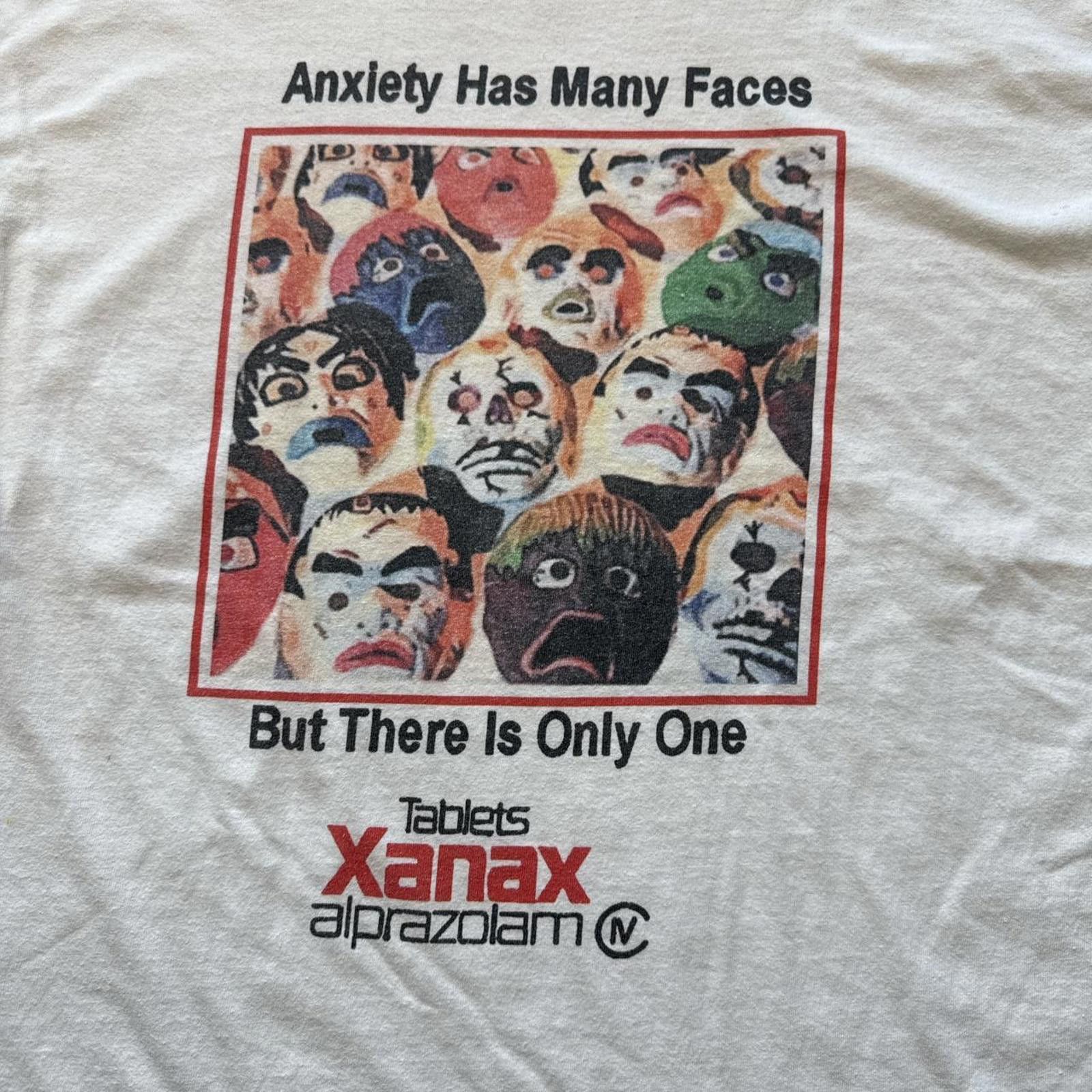 Hanes Anxiety Has Many Faces But Xanax Is The Only One 90s T-Shirt Size US L / EU 52-54 / 3 - 3 Thumbnail