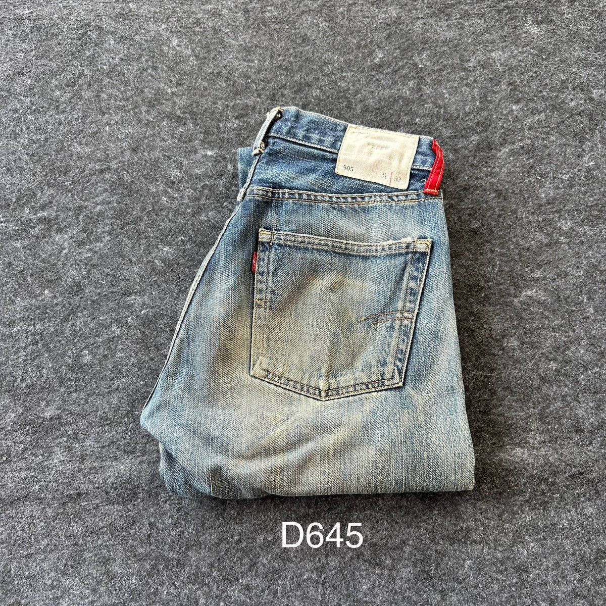 Levi's Levis 505 Red Loop Faded Washed Vintage Denim 29x33 D645 Size US 29 - 22 Thumbnail