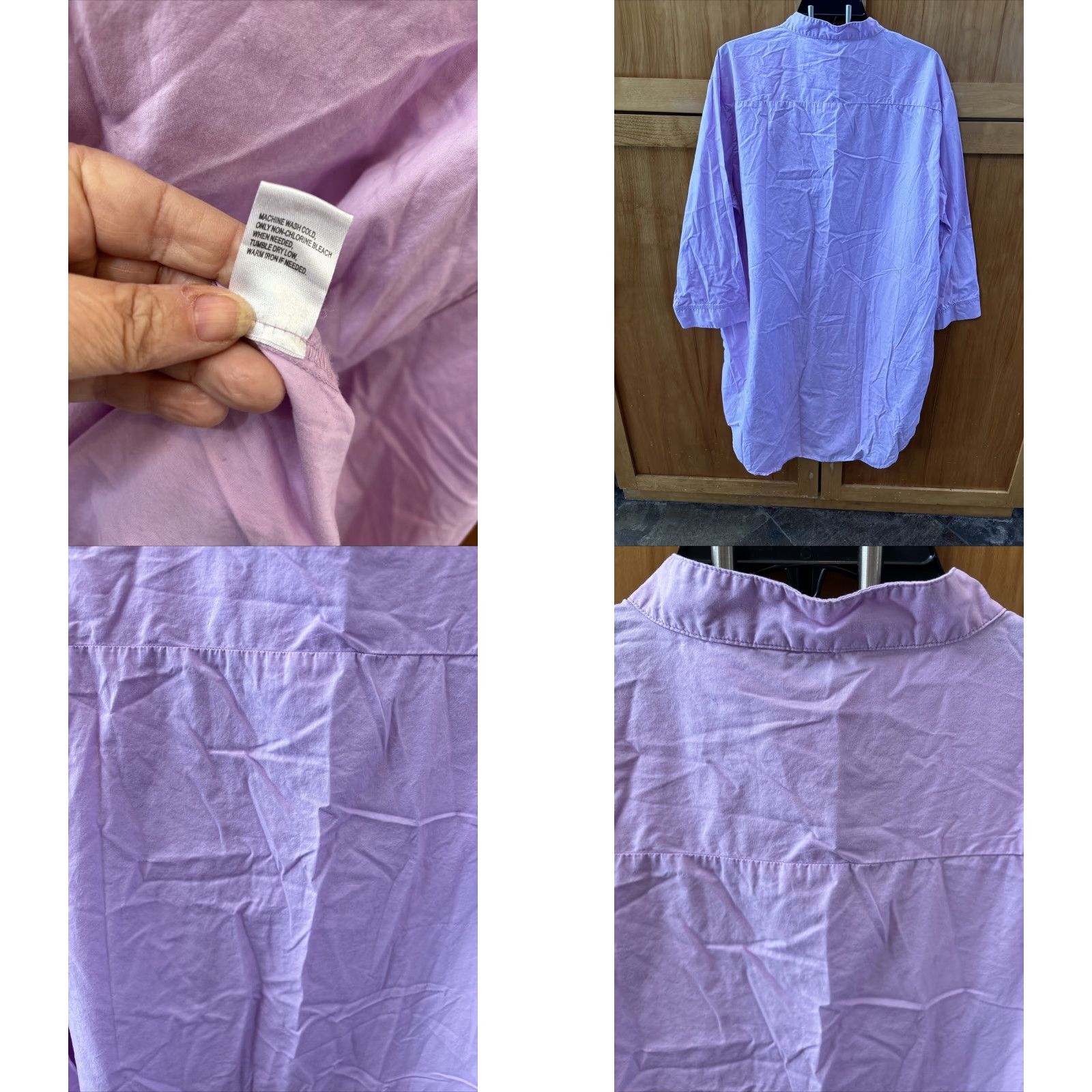 Vintage J. Peterman Shirt Dress Purple Pink XL Long Sleeve Buttondown Cotton Pullover 3/4 Length Casual Workwear Size XL / US 12-14 / IT 48-50 - 8 Thumbnail
