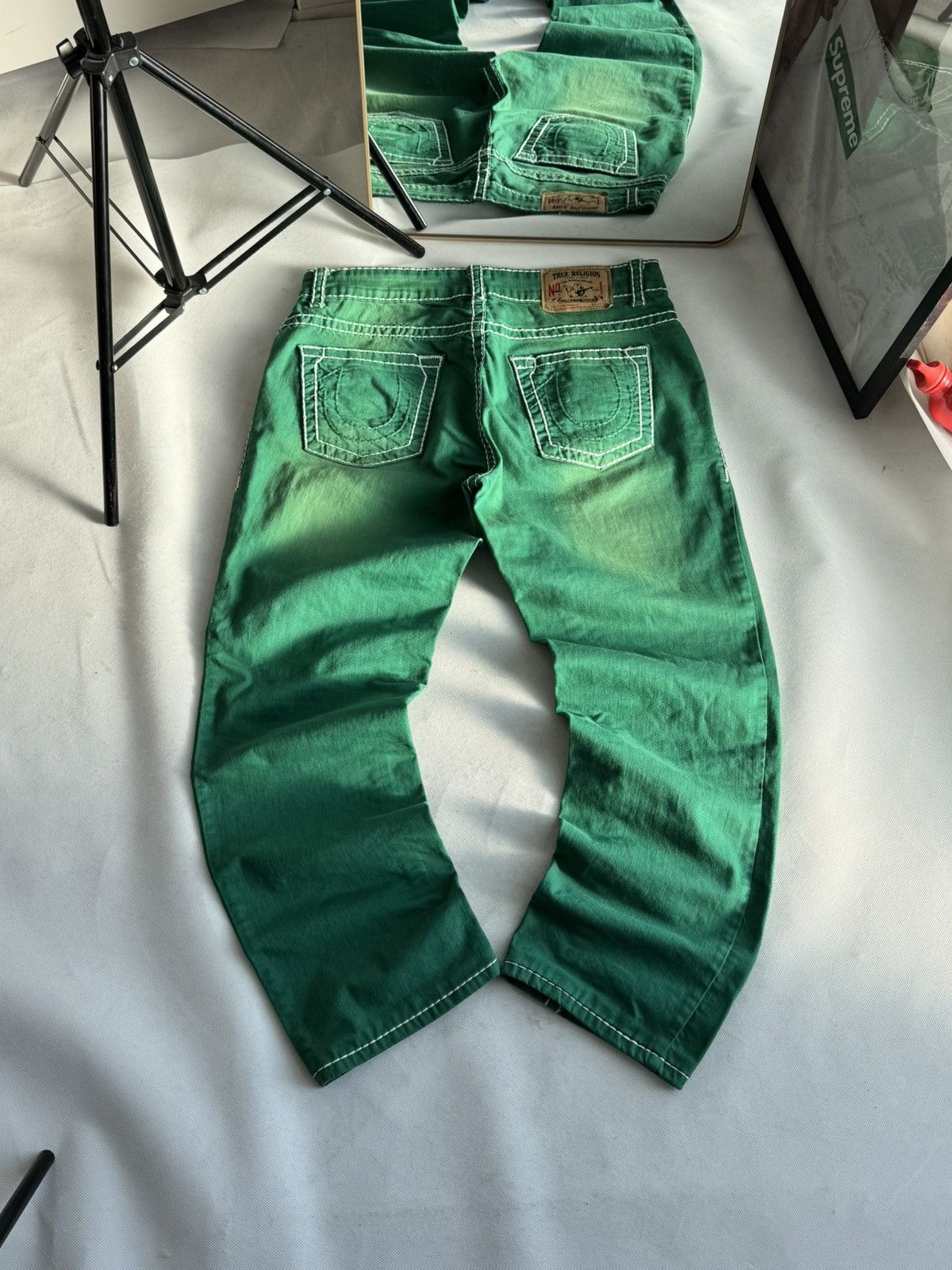 True Religion Vintage Usa True Religion Washed Green Swag Denim Jeans Size US 33 - 7 Thumbnail