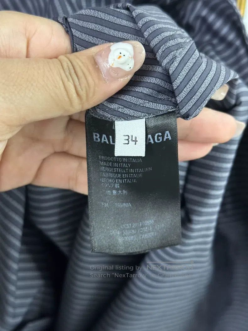 Balenciaga Balenciaga Long sleeve shirt with blue vertical stripes an Size XXS / US 00 / IT 34 - 6 Thumbnail