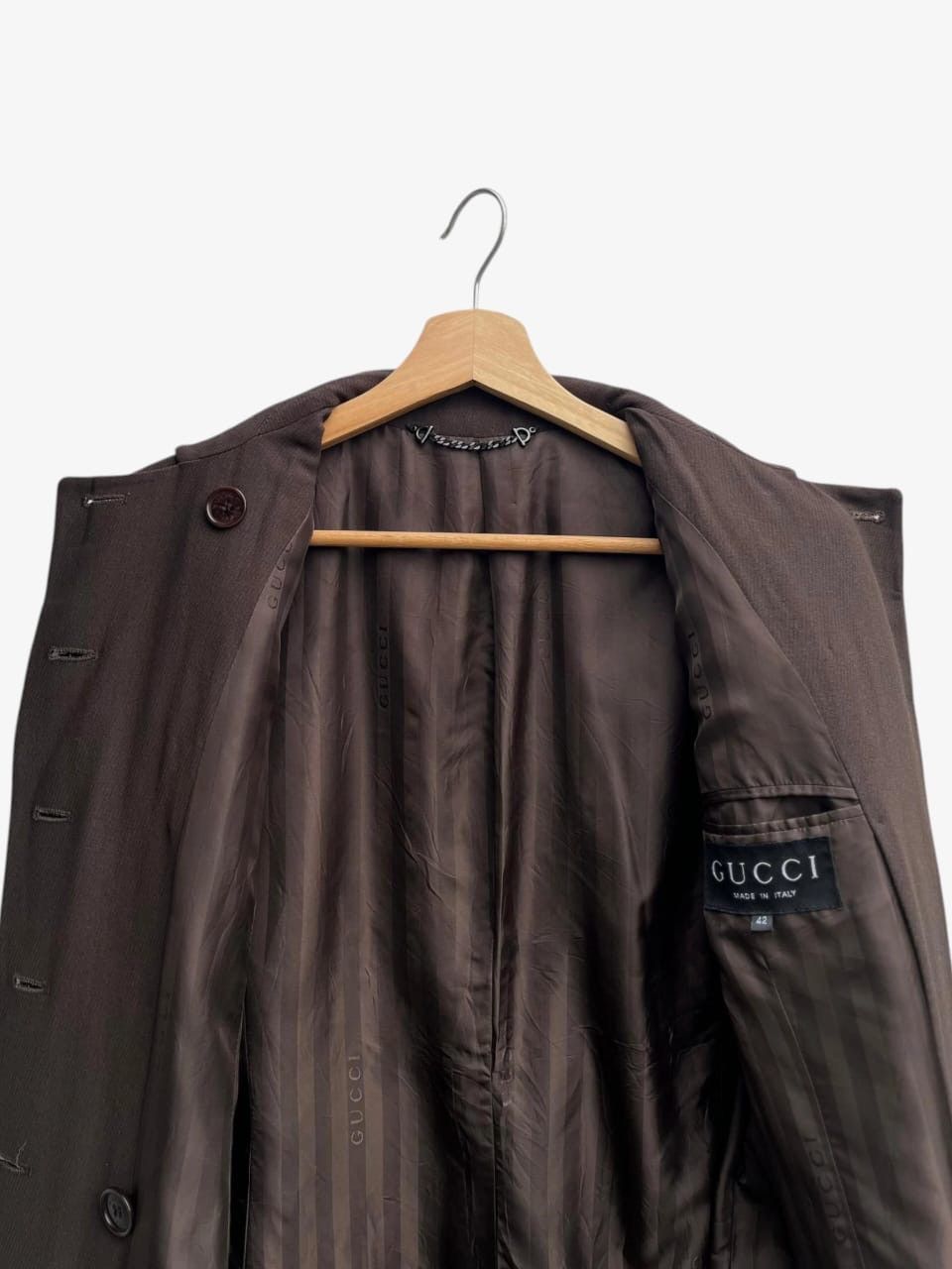 Gucci 1996 Gucci Tom Ford Double Breasted Wool-Blend Coat Size M / US 6-8 / IT 42-44 - 10 Thumbnail