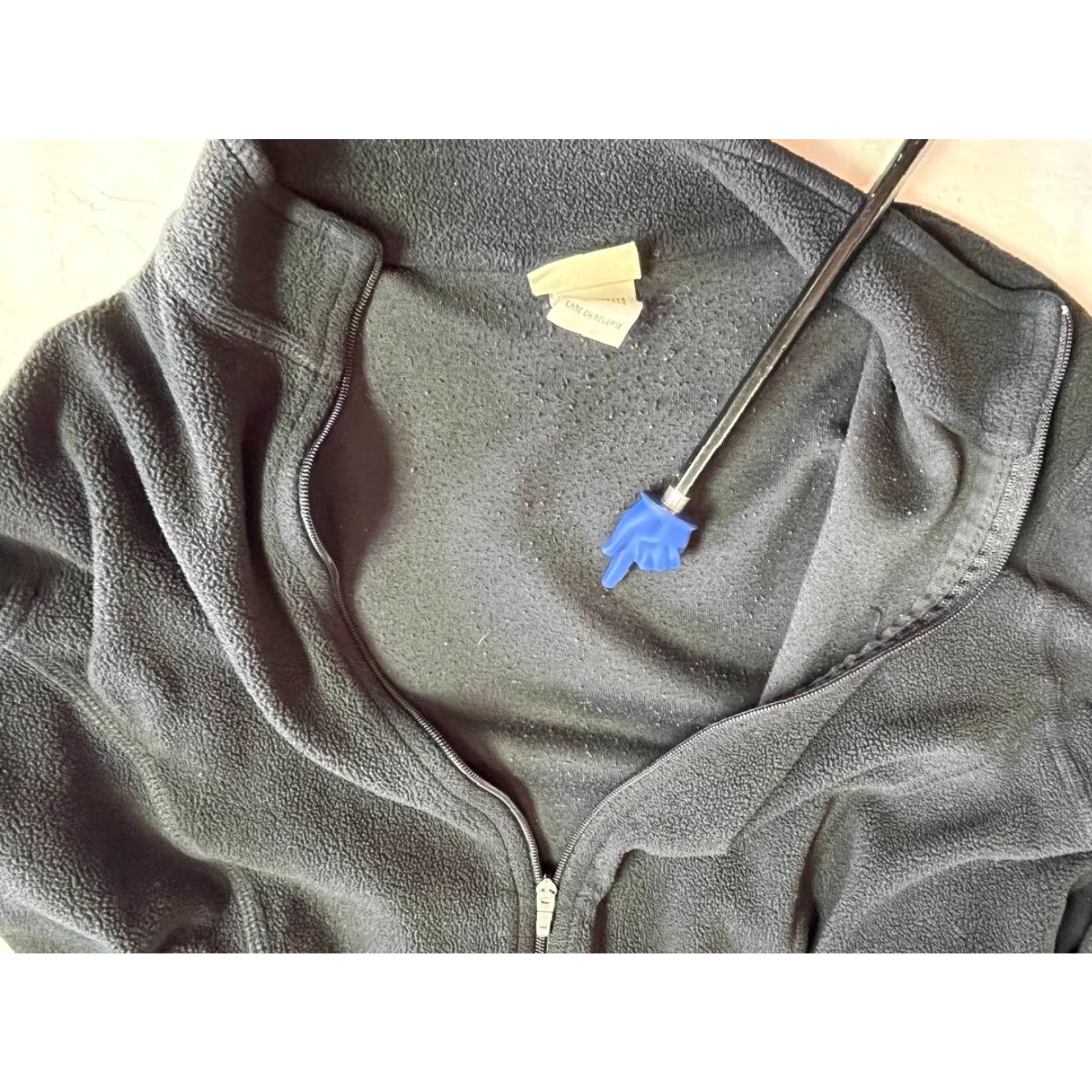 Vintage LL Bean Womens Sweater Black Full Zip Fleece Polyester Size Medium Regular Zip Up Mock Neck Winter Womens Size M / US 6-8 / IT 42-44 - 6 Thumbnail