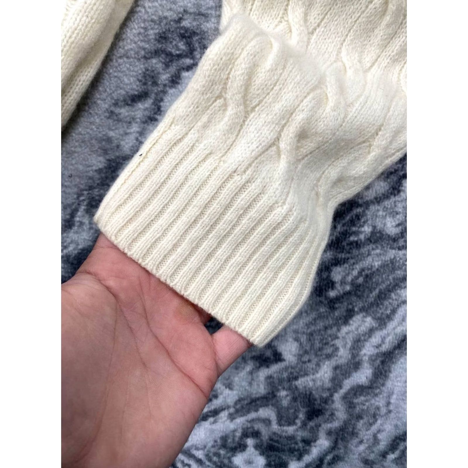 Polo Ralph Lauren Polo Ralph Lauren Sweater Men 2XL Beige Wool Cable-Knit Pullover Classic Logo Pullover Casual Long Sleeve Size US XXL / EU 58 / 5 - 7 Thumbnail