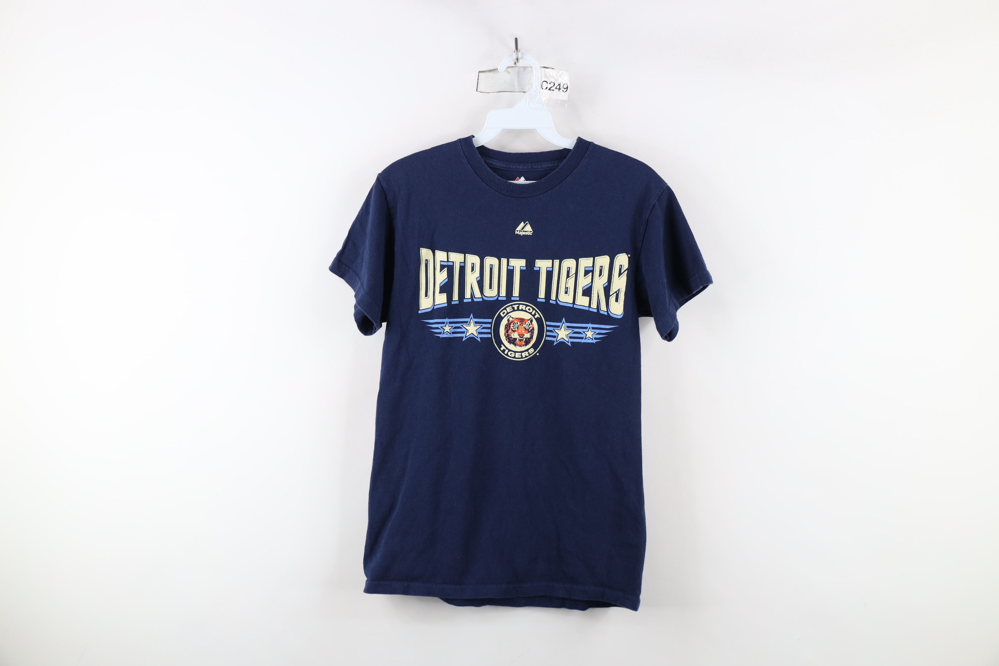 Majestic × Vintage Retro Majestic Spell Detroit Tigers Baseball T-Shirt Blue Size US XS / EU 42 / 0 - 1 Thumbnail