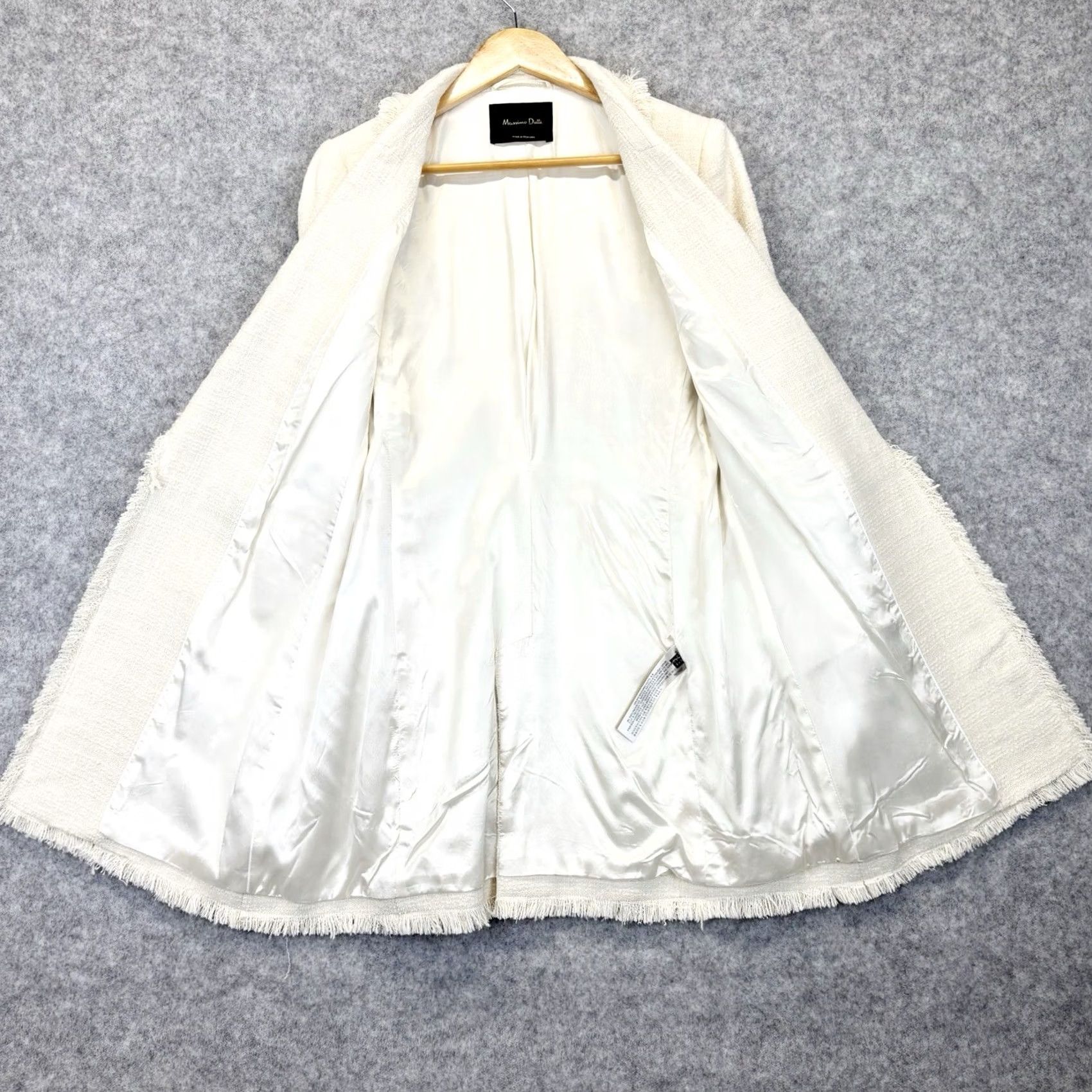 Massimo Dutti VINTAGE Massimo Dutti Coat UK10 Cream Double Breasted Fray Hem/Cuffs Mid-Length Woman Breasted Coat Winter Autumn Spring 6047 Mens/Womens Size L / US 10 / IT 46 - 3 Thumbnail
