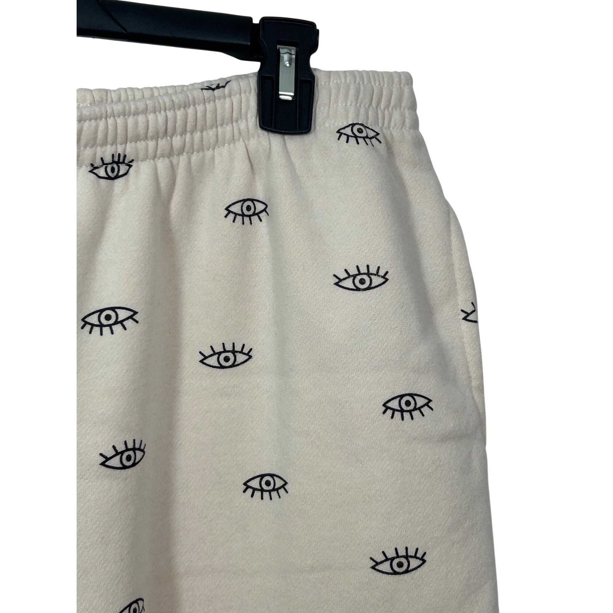 Other Adika Women’s Cream Sweatpants L Graphic Eye Pattern Joggers Size 33" - 7 Thumbnail