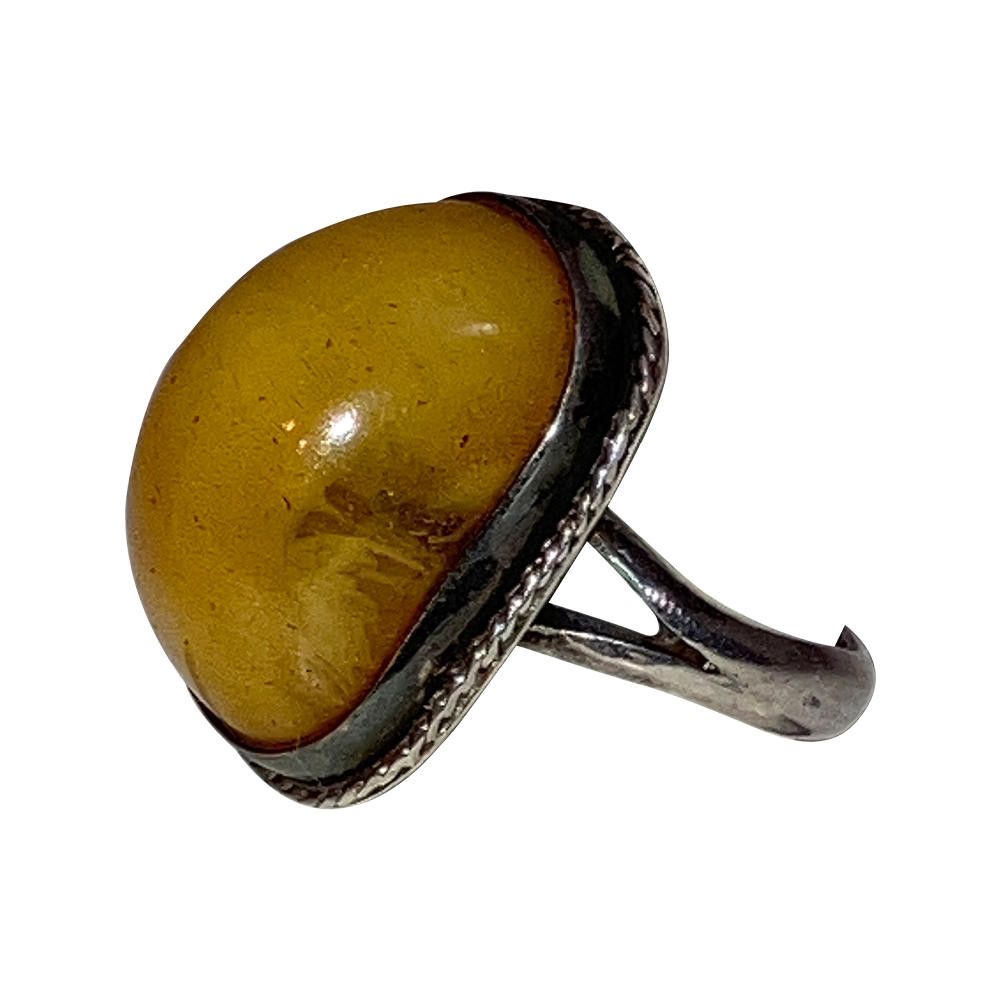 Designer Mexican Sterling Amber Ring Size ONE SIZE - 3 Thumbnail