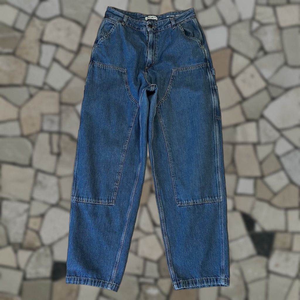 VINTAGE Carhartt Work In Progress Curron Double Knee Denim Pant Loose Tapered Women’s 29