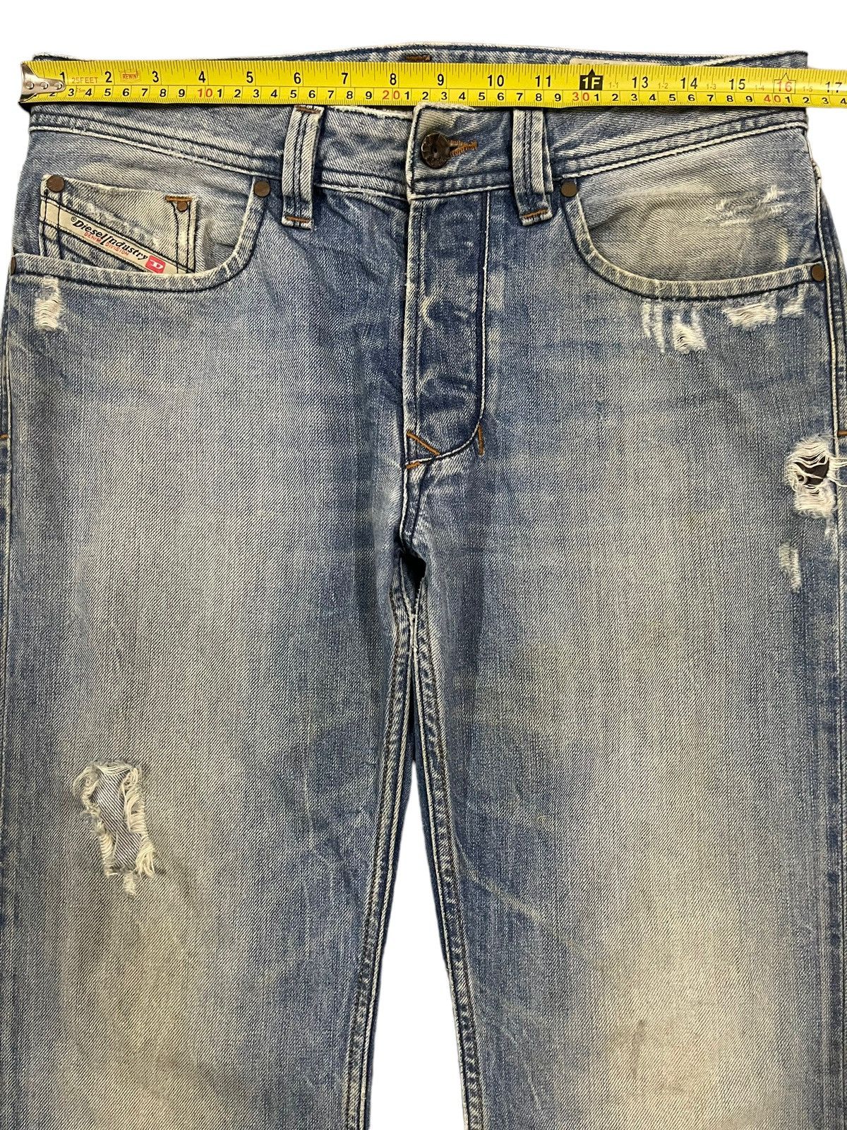 Diesel Vintage 90s Diesel Industry Blue Wash Distressed Jeans Size US 32 / EU 48 - 10 Thumbnail
