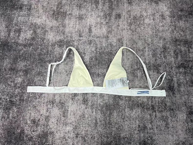 Prada PRADA White Triangle Logo Bralette Vest-2506 Size S / US 4 / IT 40 - 2 Thumbnail