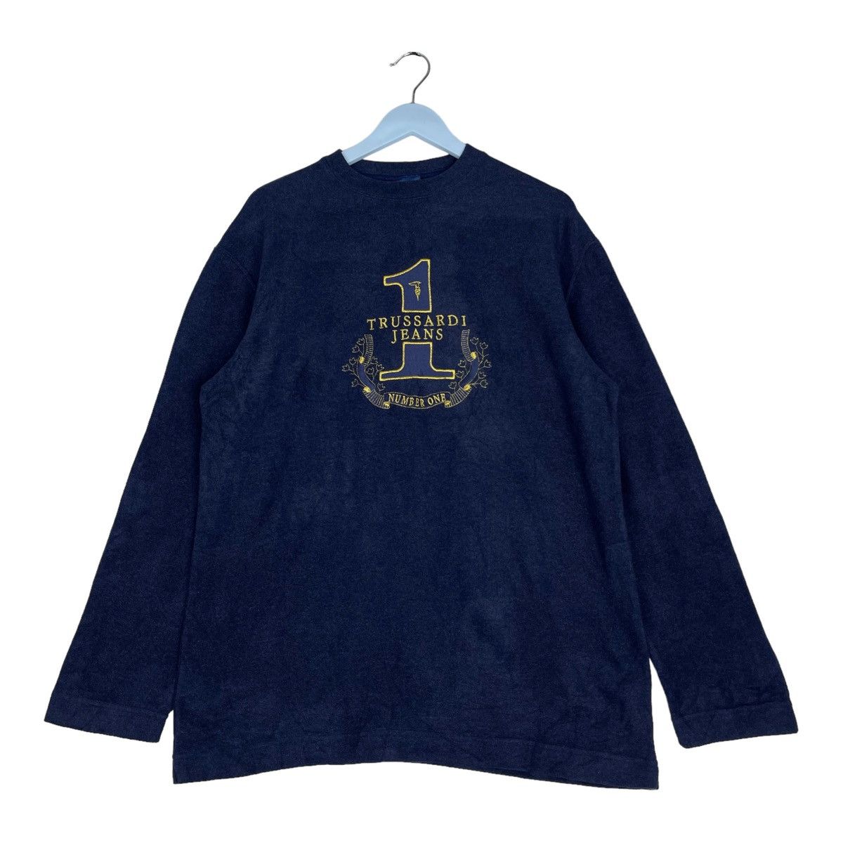 Trussardi × Vintage Vintage Trussardi Jeans Full Print Crewneck Sweatshirt Size US L / EU 52-54 / 3 - 1 Thumbnail