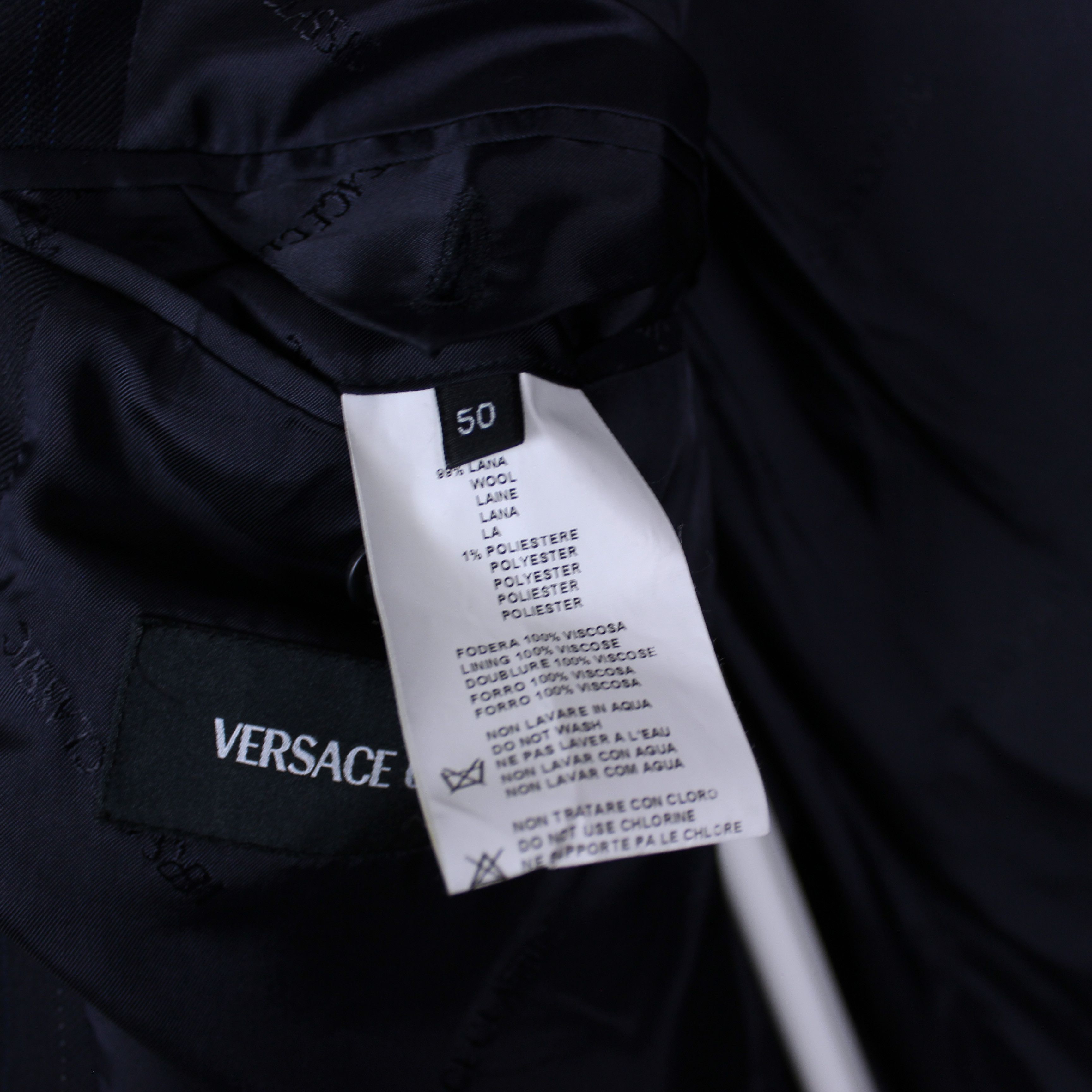 Versace Versace blazer men classic tailoring navy blue striped 50 Size 50R - 6 Thumbnail