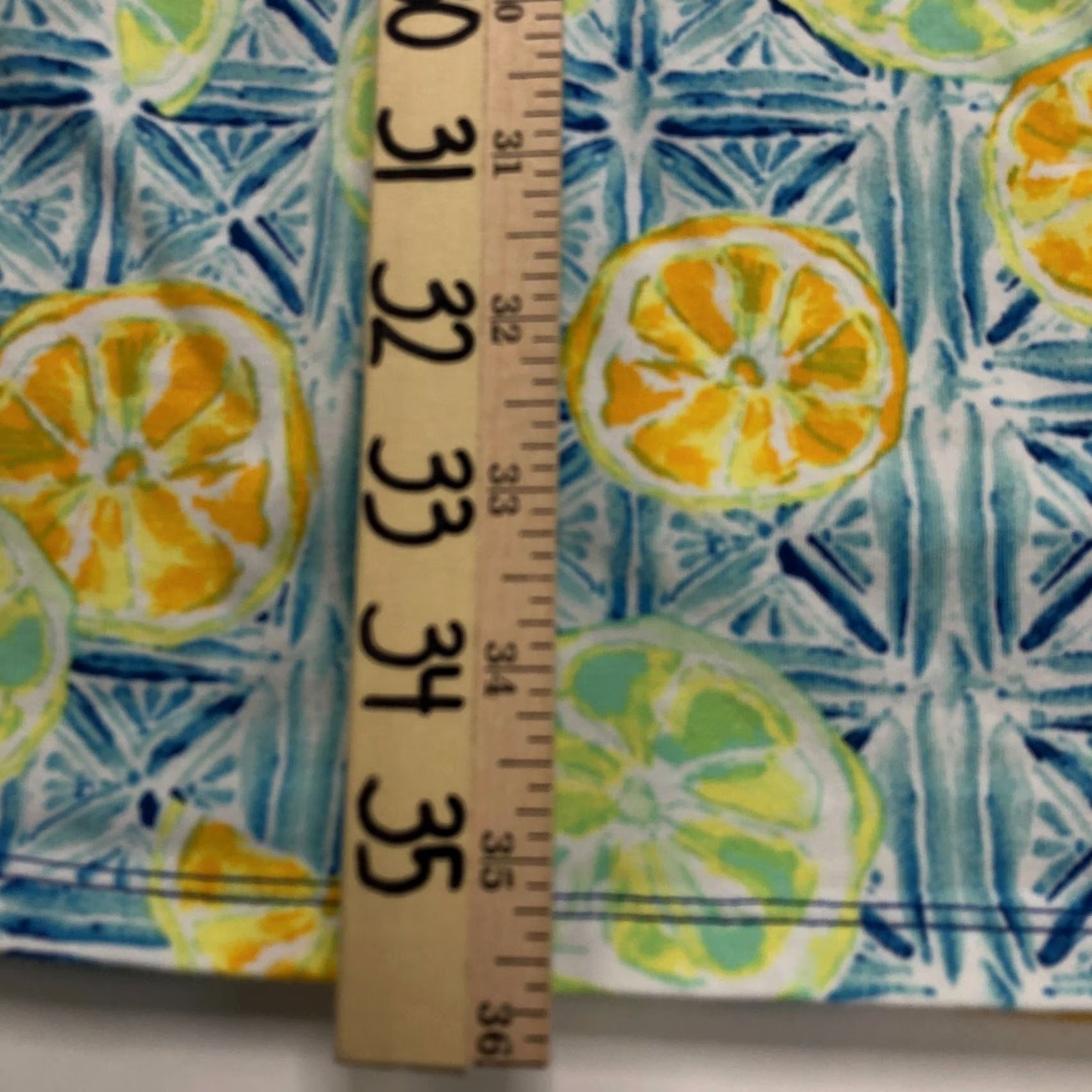 Lands' End Lands' End Large Women's Fit & Flare Dress Lemons Blue Yellow Sleeveless Pullover Scoop Neck Casual Knee Length Multicolor Pattern Size L / US 10 / IT 46 - 3 Thumbnail