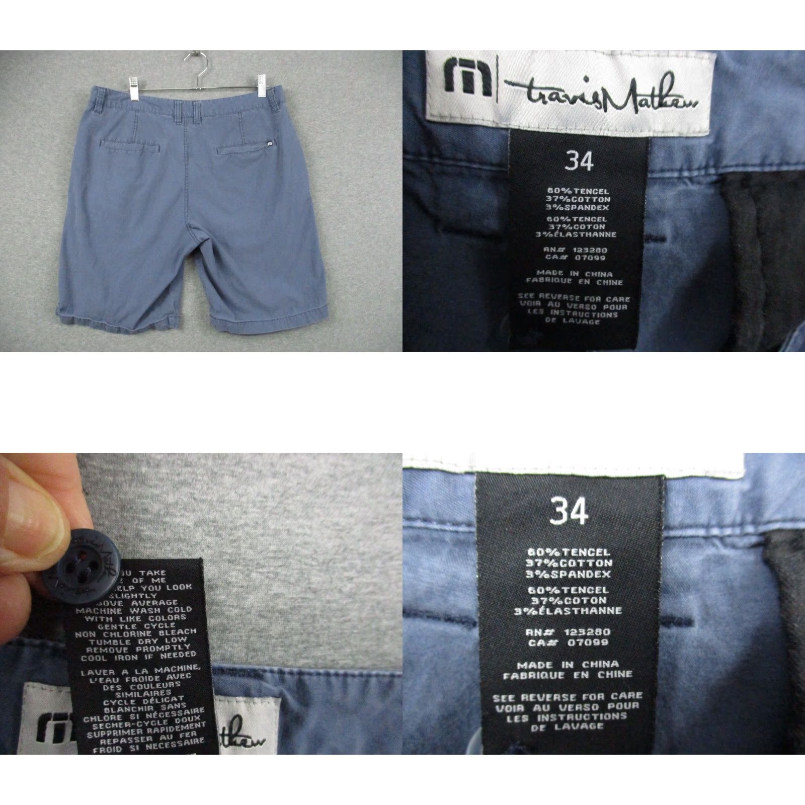 TravisMathew Travis Matthew Shorts Men's 34 Navy Blue Chino Stretch 9" Inseam Golf Outdoor Casual 5-Pocket Design Mens Size US 34 / EU 50 - 8 Thumbnail