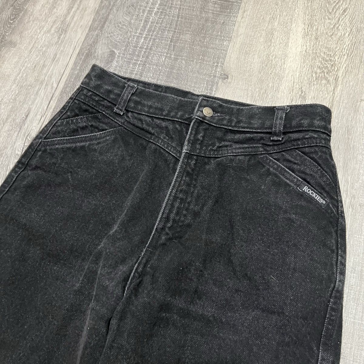 Vintage VTG Rockies Western Bareback High Waisted Black USA Jeans Size 27" / US 4 / IT 40 - 3 Thumbnail