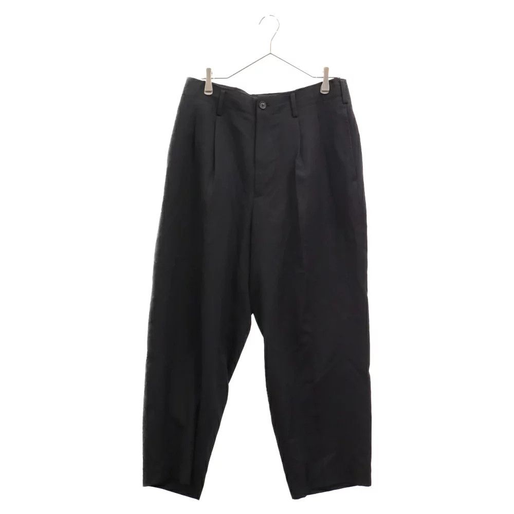 image of Yohji Yamamoto Pour Homme 20Ss G2 Tuck Wide Tapered Pants in Black, Men's (Size 29)