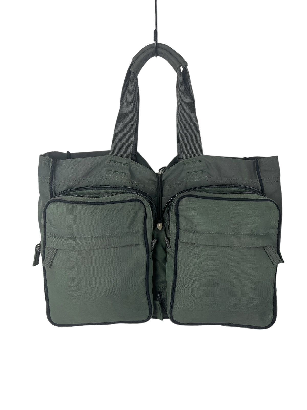 Aw2000 Issey Miyake Teal Convertible Tactical Tote Bag in Green, Men's
