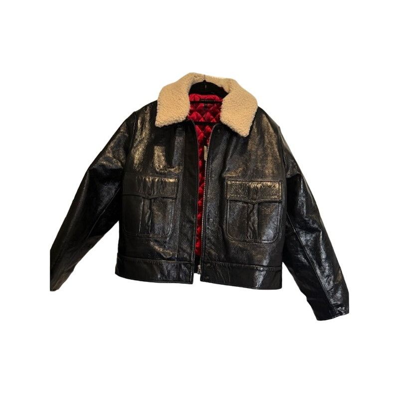 Rag & Bone Rag & Bone Colton Leather Jacket Removable Shearling Collar Size L / US 10 / IT 46 - 6 Thumbnail