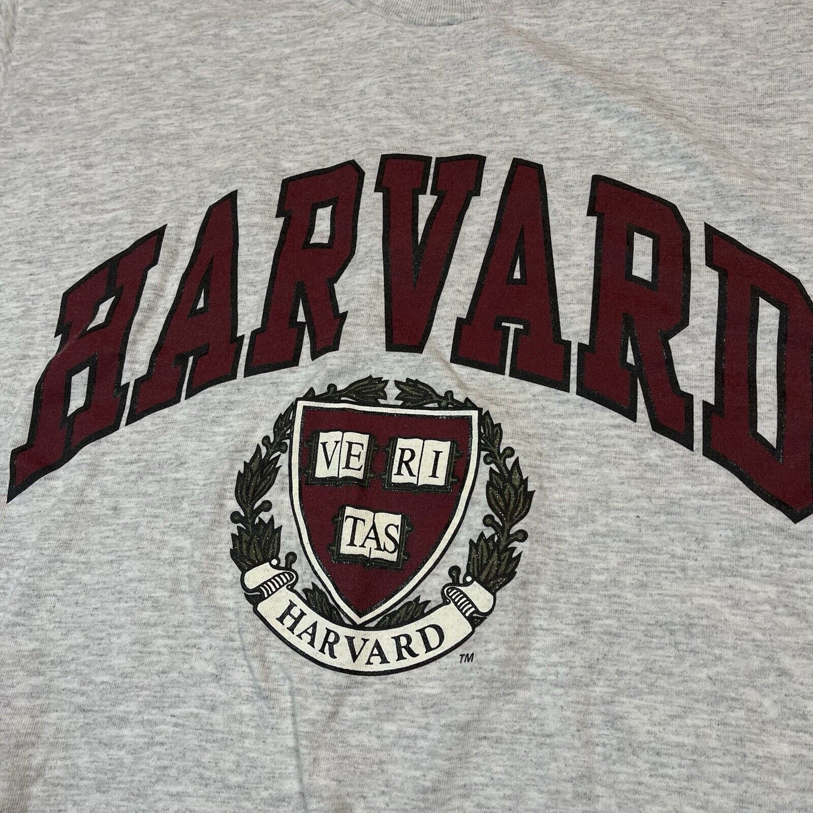 Lee VTG Harvard Gray T-Shirt USA Made Lee 90s Y2K Glitter Medium Size US M / EU 48-50 / 2 - 2 Thumbnail