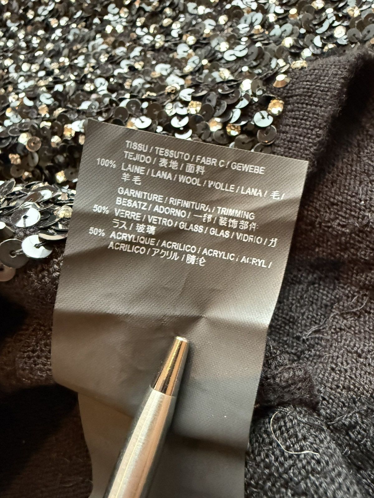 Saint Laurent Paris FW17 Saint Laurent crystal sequin embroidered sweater black Size US XS / EU 42 / 0 - 17 Thumbnail
