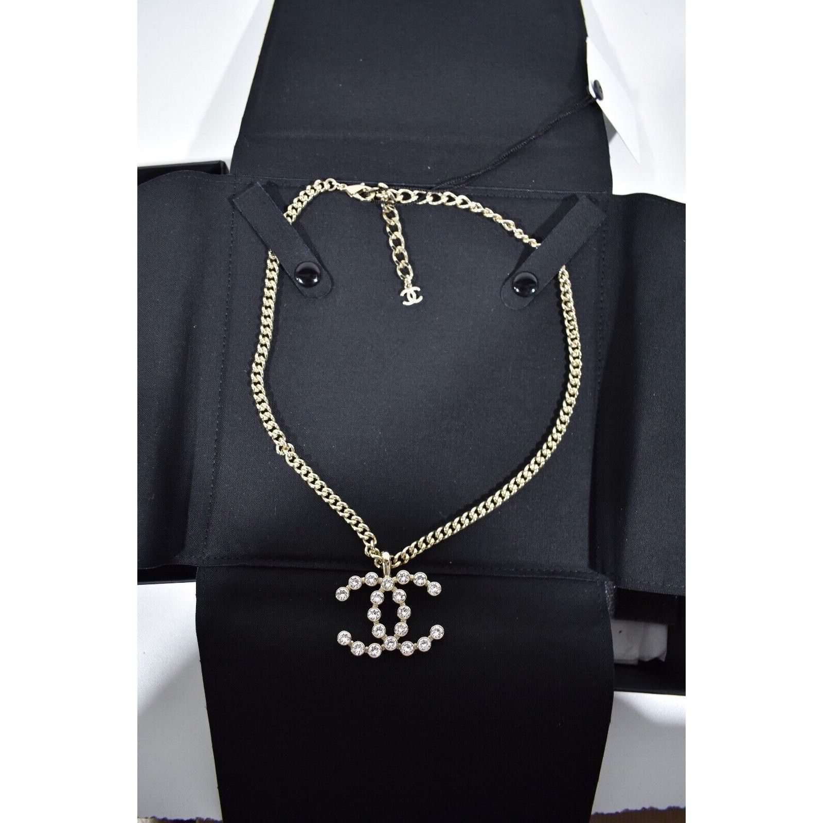 Chanel Chanel 23P Crystal CC Gold Metal Cuban Chain Drop Necklace Size ONE SIZE - 8 Thumbnail