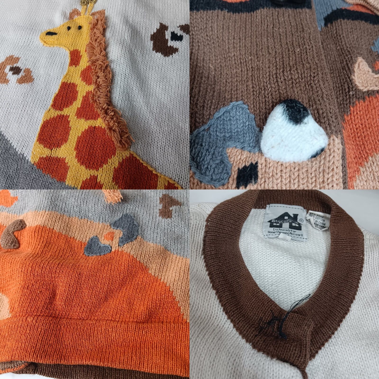 Vintage VINTAGE Storybook Knits Sweater Womens 1X Plus Size Giraffe Cardigan Safari Flaws READ Size XL / US 12-14 / IT 48-50 - 8 Thumbnail