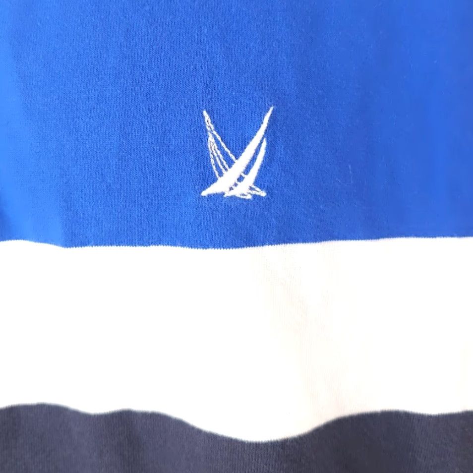 Nautica Nautica Rugby Polo Shirt Mens Size Large Blue Striped Long Sleeves Size US L / EU 52-54 / 3 - 3 Thumbnail