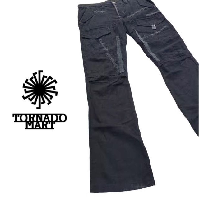 image of Tornado Mart Japan Fye Flared Tornado Mart Multipocket Design Pants in Black, Men's (Size 32)