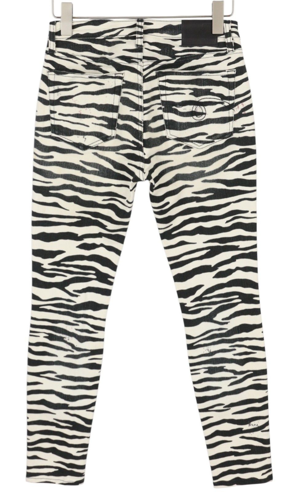 R13 ALISON SKINNY 27 Zebra Print Denim Zip Jeans 85833 Size 27" / US 4 / IT 40 - 2 Thumbnail