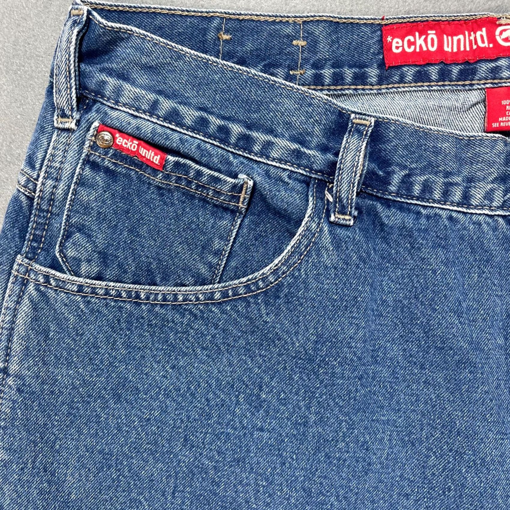 Vintage VINTAGE Echo Denim Jeans 38 31 100% Cotton Baggy Foundry DENIM Blue Mens Jeans 5-Pocket 90s Hip Hop Retro Size US 38 / EU 54 - 4 Thumbnail