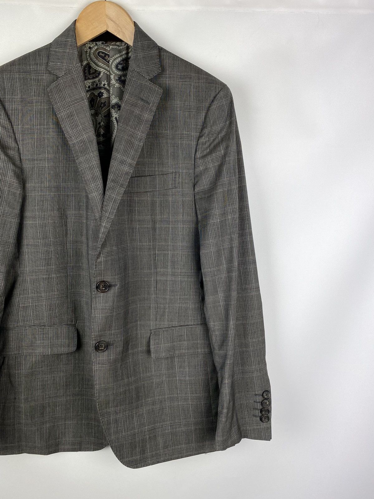 Etro Etro men’s wool checked paisley lined blazer jacket Size 40R - 3 Thumbnail