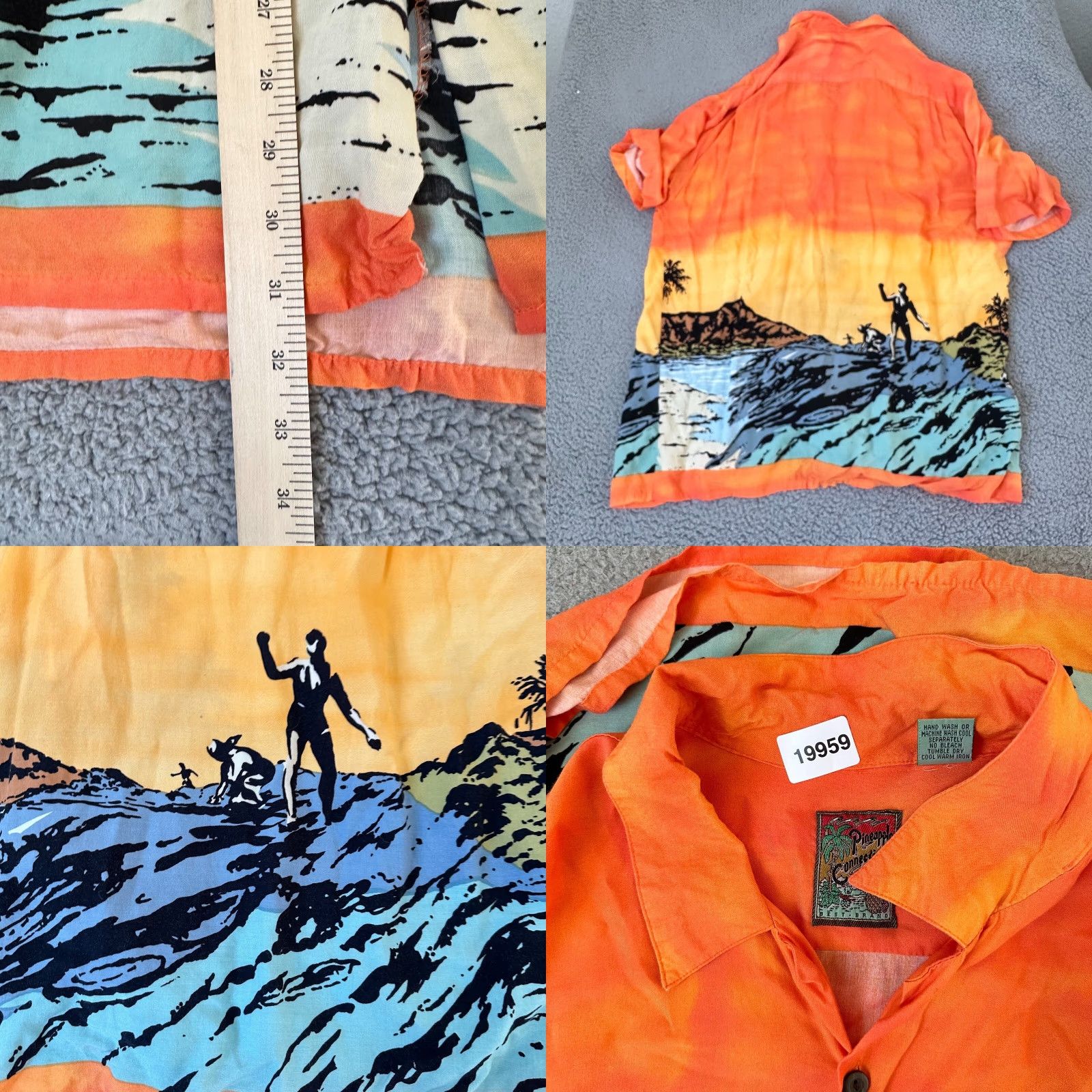 Vintage VINTAGE Pineapple Express Shirt Men XL Blue Orange Sunset Floral Button-Up Short Sleeve Collared Shirt Size US XL / EU 56 / 4 - 9 Thumbnail