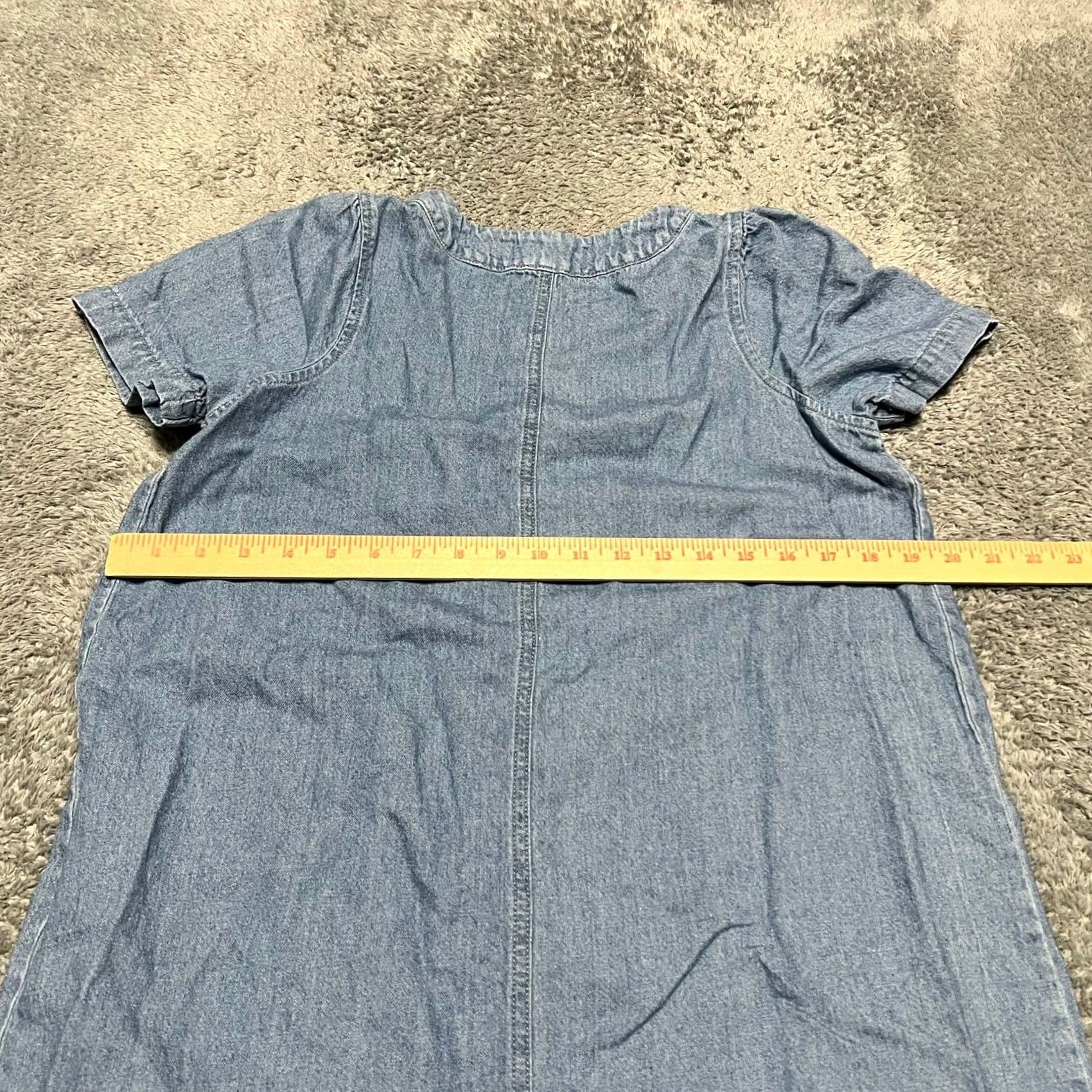 Madewell Madewell Denim Dress Womens Small Light Wash Short Sleeve Popover Size Size 28" / US 6 / IT 42 - 4 Thumbnail