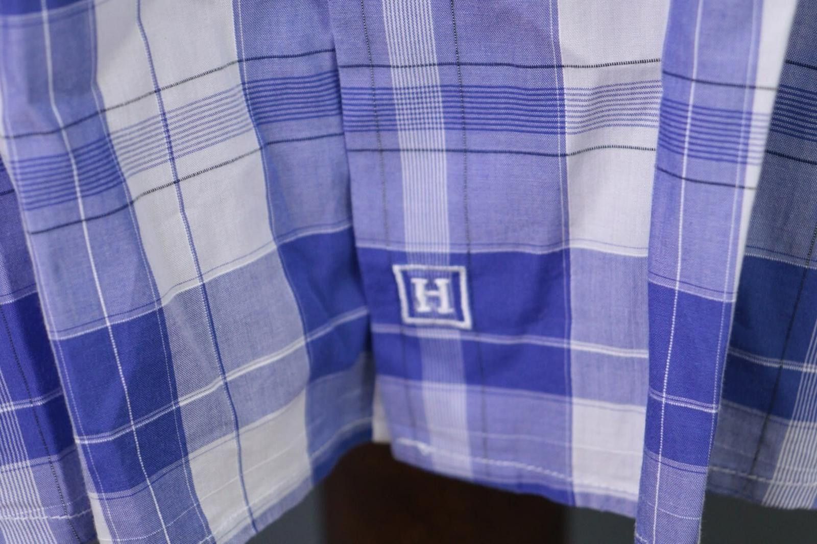 Designer Hackett London Slim Fit Blue Check Button Down Shirt Size L Size US L / EU 52-54 / 3 - 9 Thumbnail
