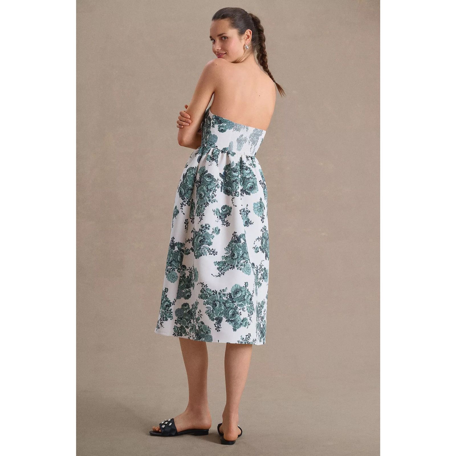 Sachin & Babi Sachin & Babi Blaine Strapless Midi Dress green white size 6 Size M / US 6-8 / IT 42-44 - 2 Thumbnail