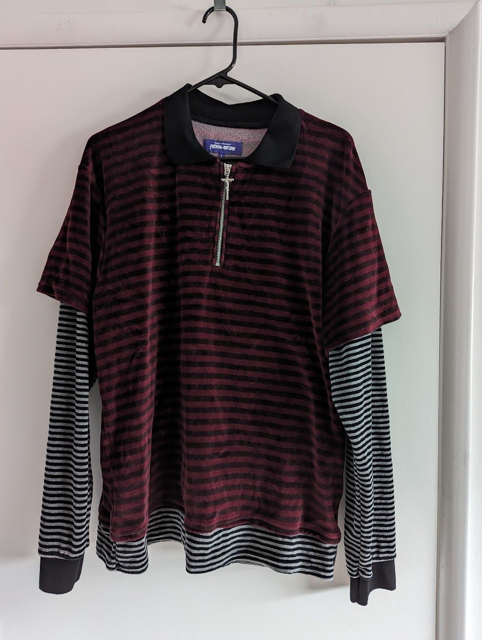 Fucking Awesome Velour Double Shirt Red | Grailed