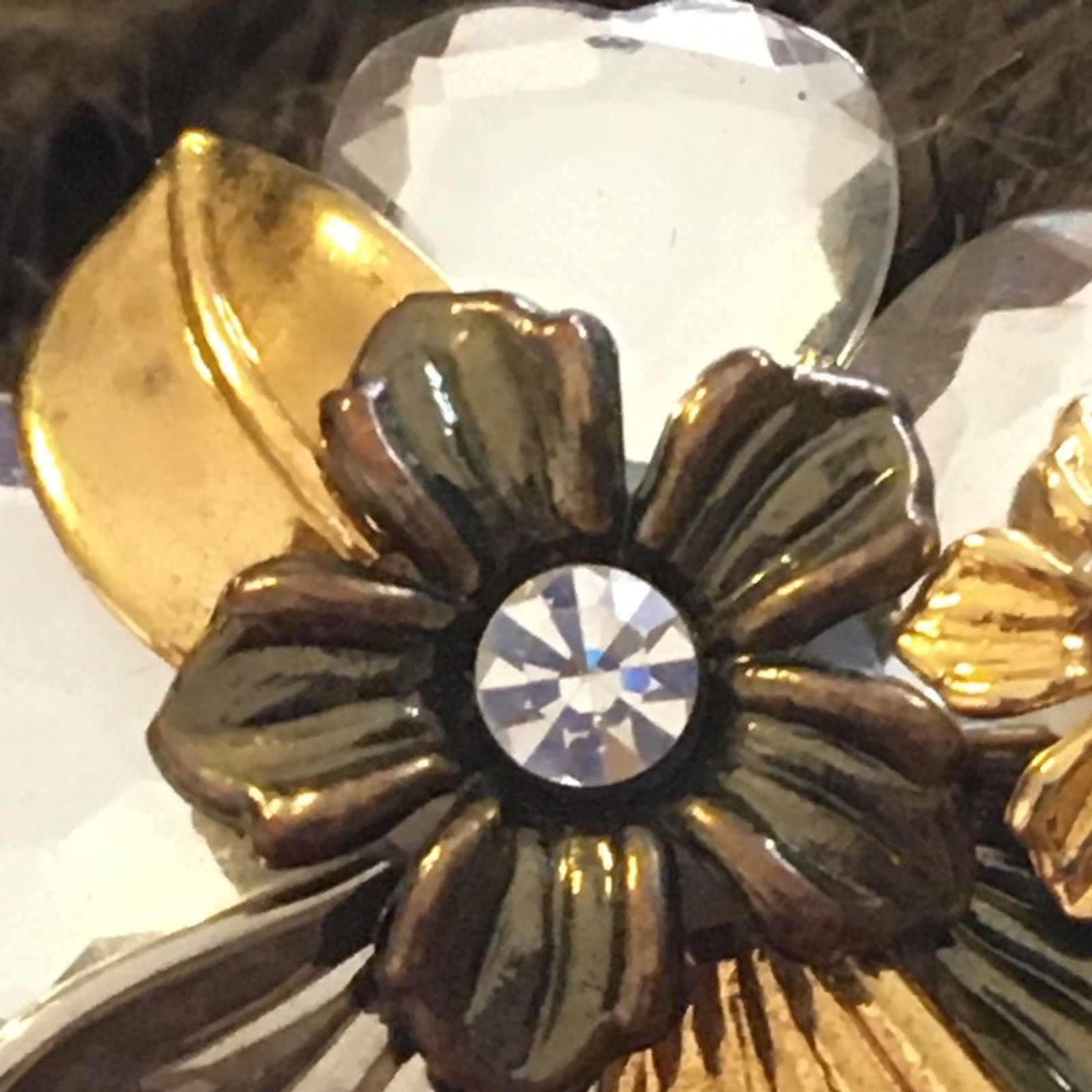 Vintage Vintage 80s plastic gem flower brooch pin Size ONE SIZE - 6 Thumbnail