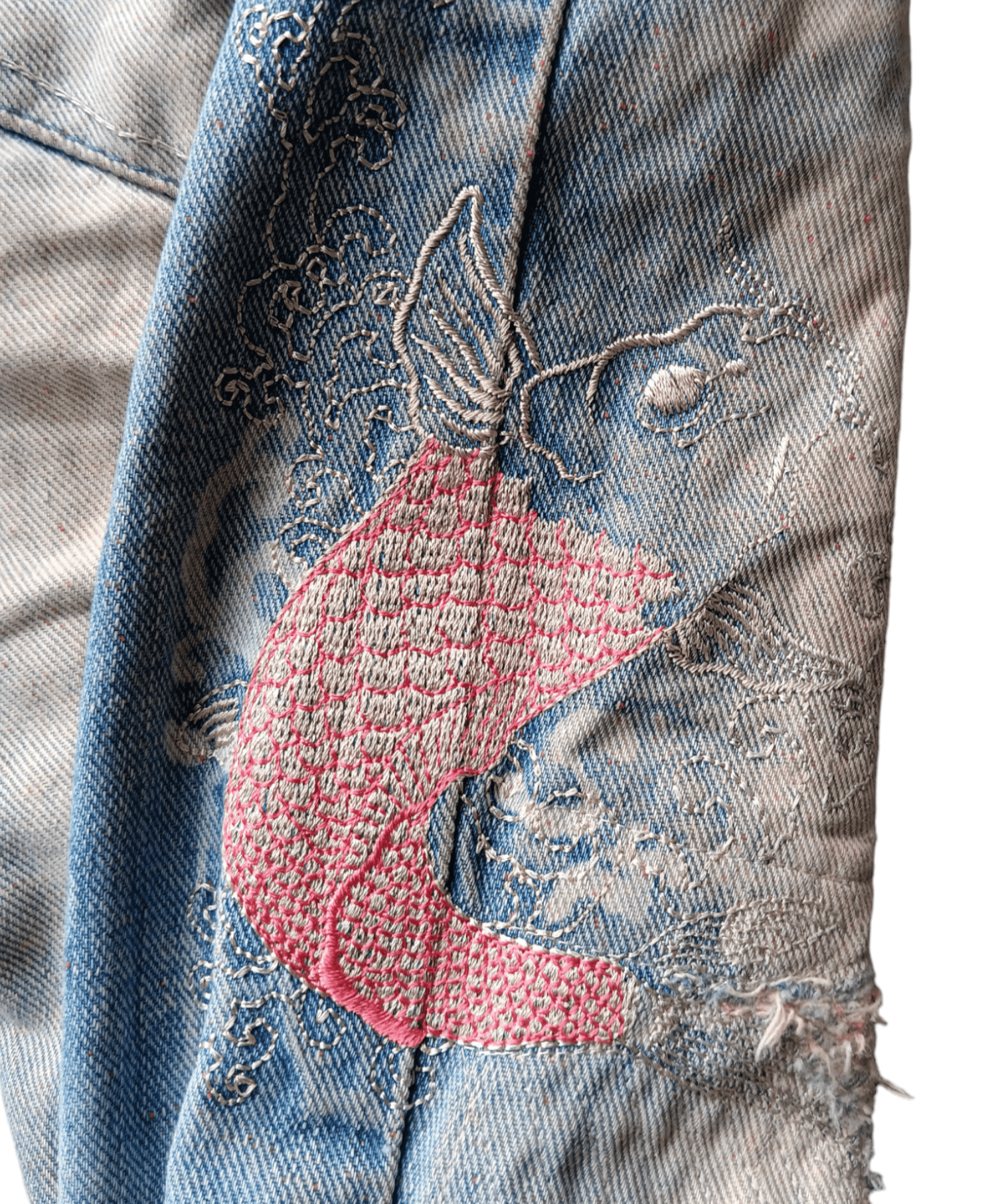 Edwin × Japanese Brand Edwin japan pabric koi embroidered mud wash jeans Size US 31 - 5 Thumbnail