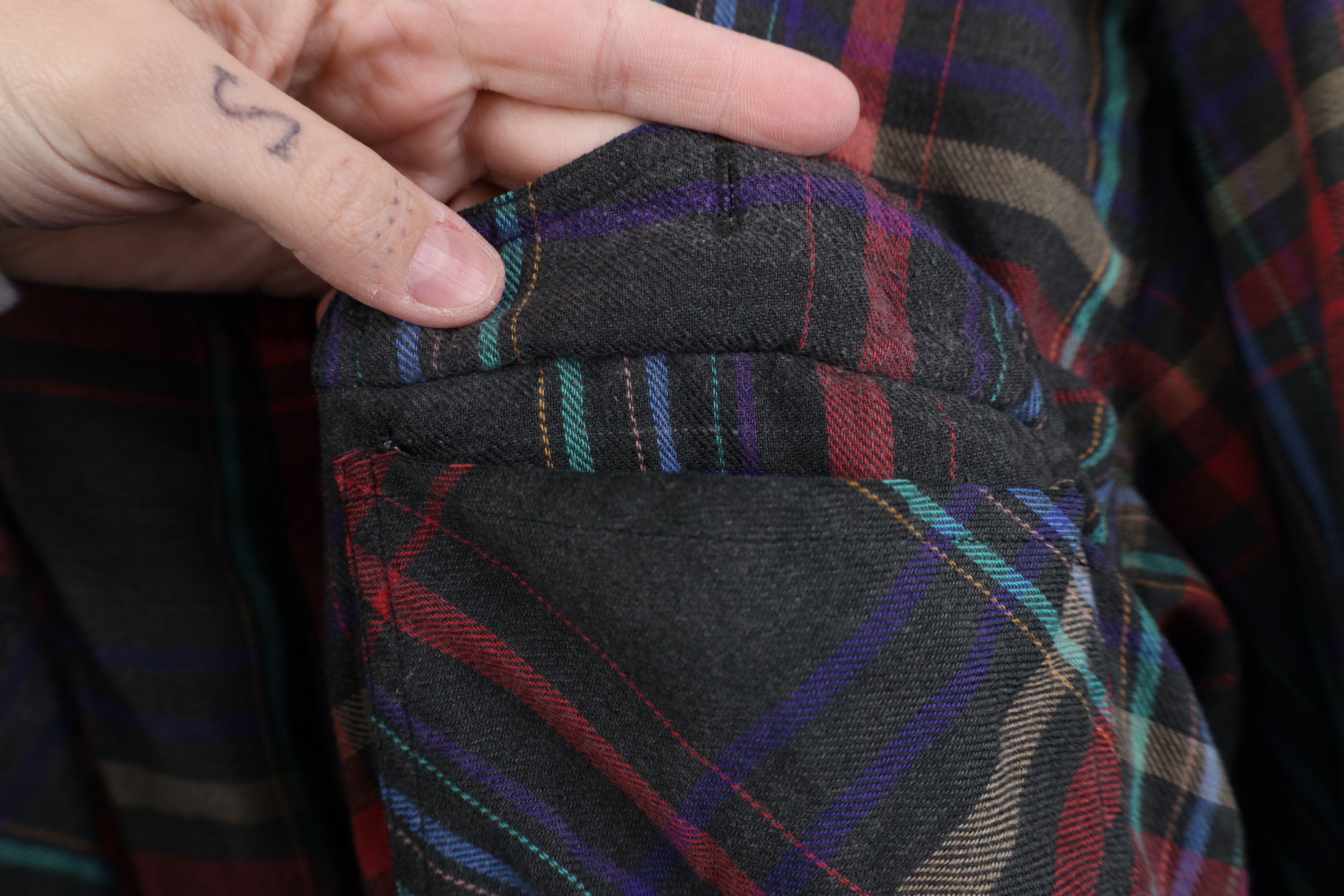Vintage Vintage 90s Streetwear Waffle Lined Flannel Shirt Jacket Jac Size US L / EU 52-54 / 3 - 4 Thumbnail