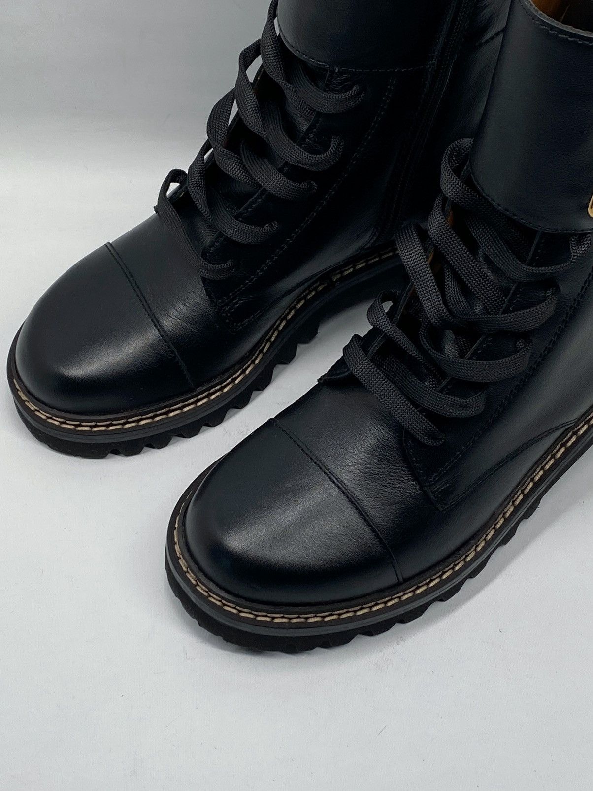See by Chloe See By Chloe Mallory Leather Combat Boots size 35.5 Size US 5.5 / IT 35.5 - 5 Thumbnail