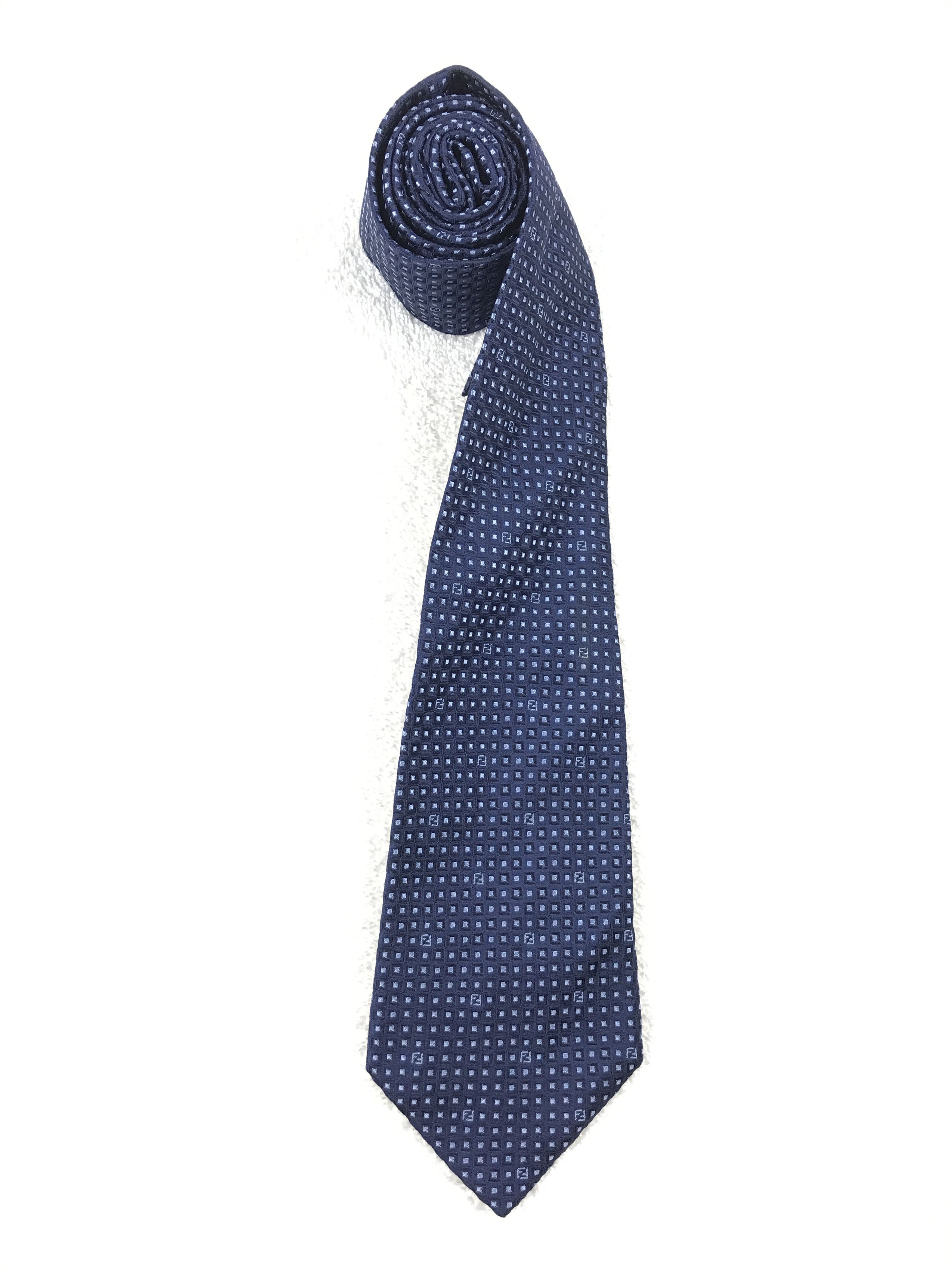 Fendi Vintage Fendi Monogram Silk Necktie Size ONE SIZE - 2 Thumbnail