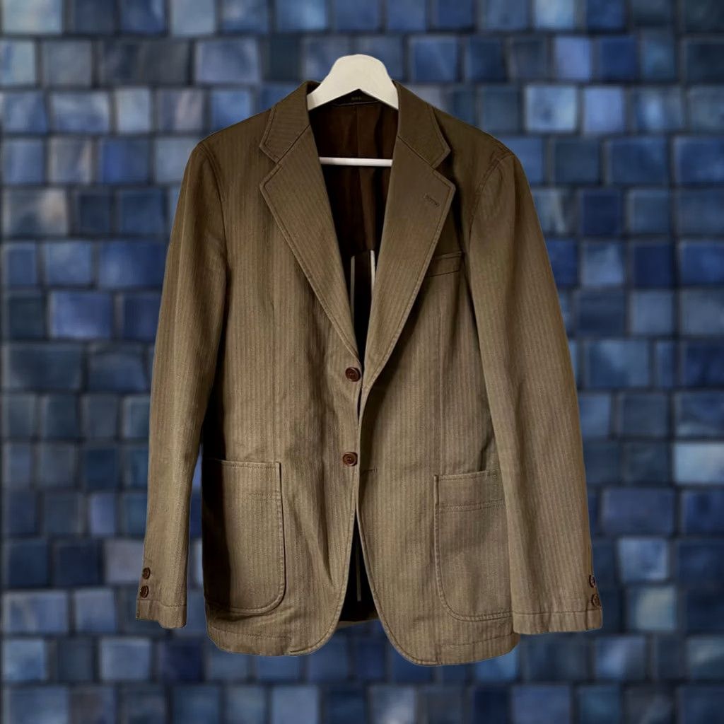 Yohji Yamamoto Yohji Yamamoto Mens Striped Cotton Tailored Jacket - Size M Used Size US M / EU 48-50 / 2 - 1 Thumbnail