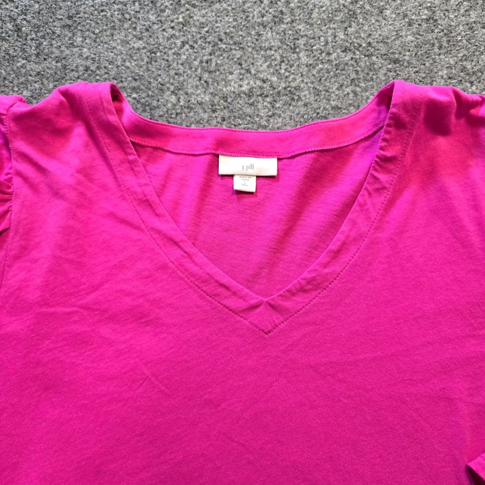 J. Jill J Jill Top Womens L Tall Pink Cotton 3/4 Sleeve Stretch Casual Capsule Shirt Blouse Womens (Adult) Womens Ladies Size L / US 10 / IT 46 - 2 Thumbnail