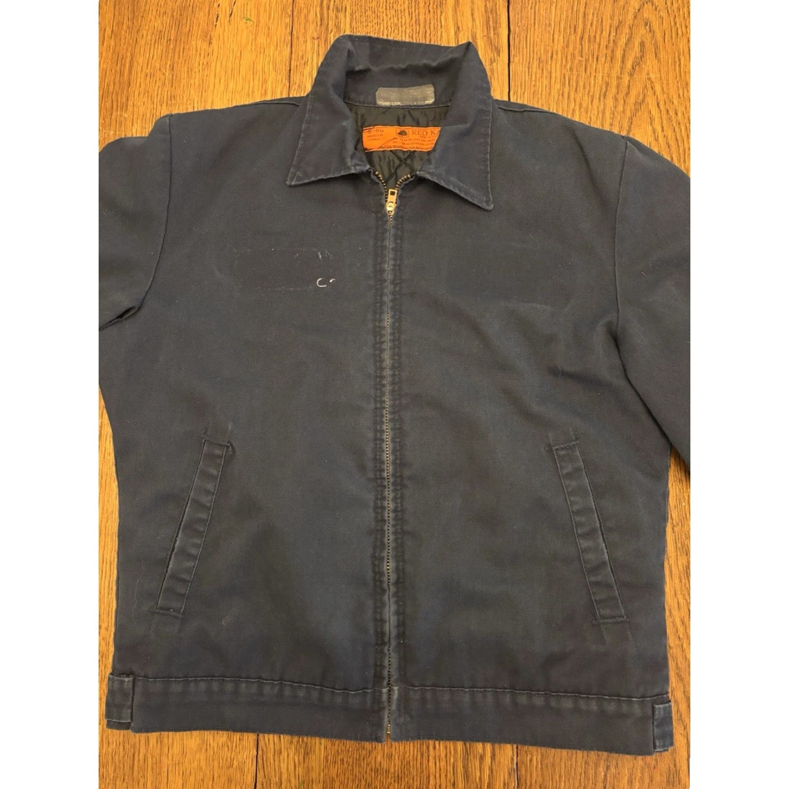 Vintage Vintage Aramark Mechanic Jacket Mens S Blue Quilted Lined Work Bomber Jacket Mid-Length Zip Zipper Button Outdoor Cotton Blend Size US S / EU 44-46 / 1 - 2 Thumbnail