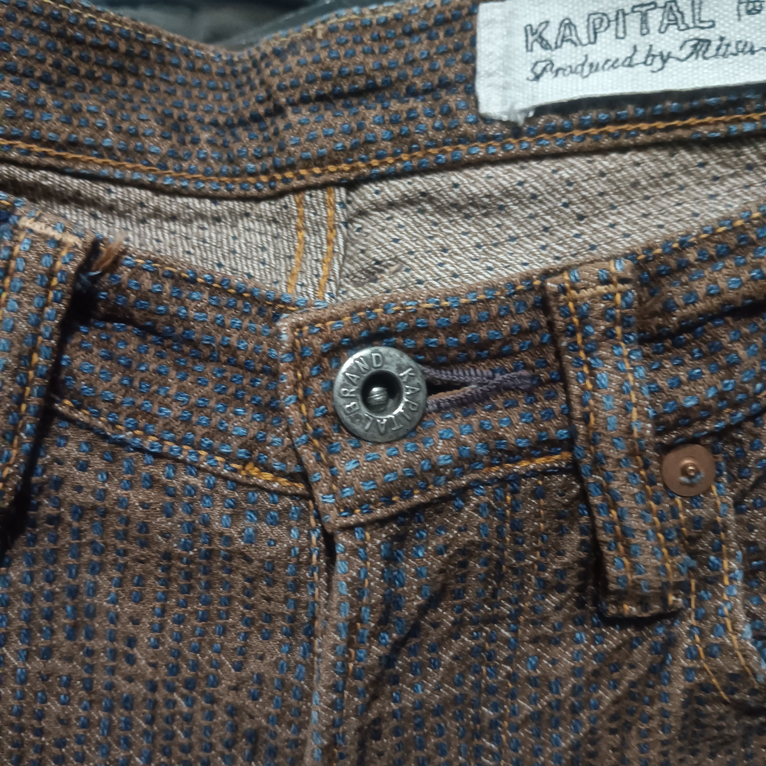 Kapital Kapital Kakisibu Sashiko short denim pants Size US 29 - 3 Thumbnail