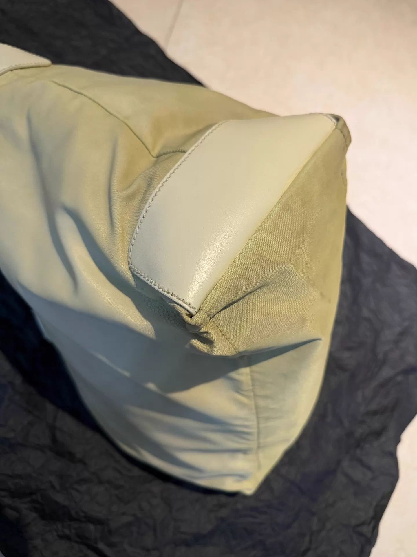 Prada Prada Tactical Nylon Beige Rivet Logo Shoulder Bag Unisex Size ONE SIZE - 5 Thumbnail