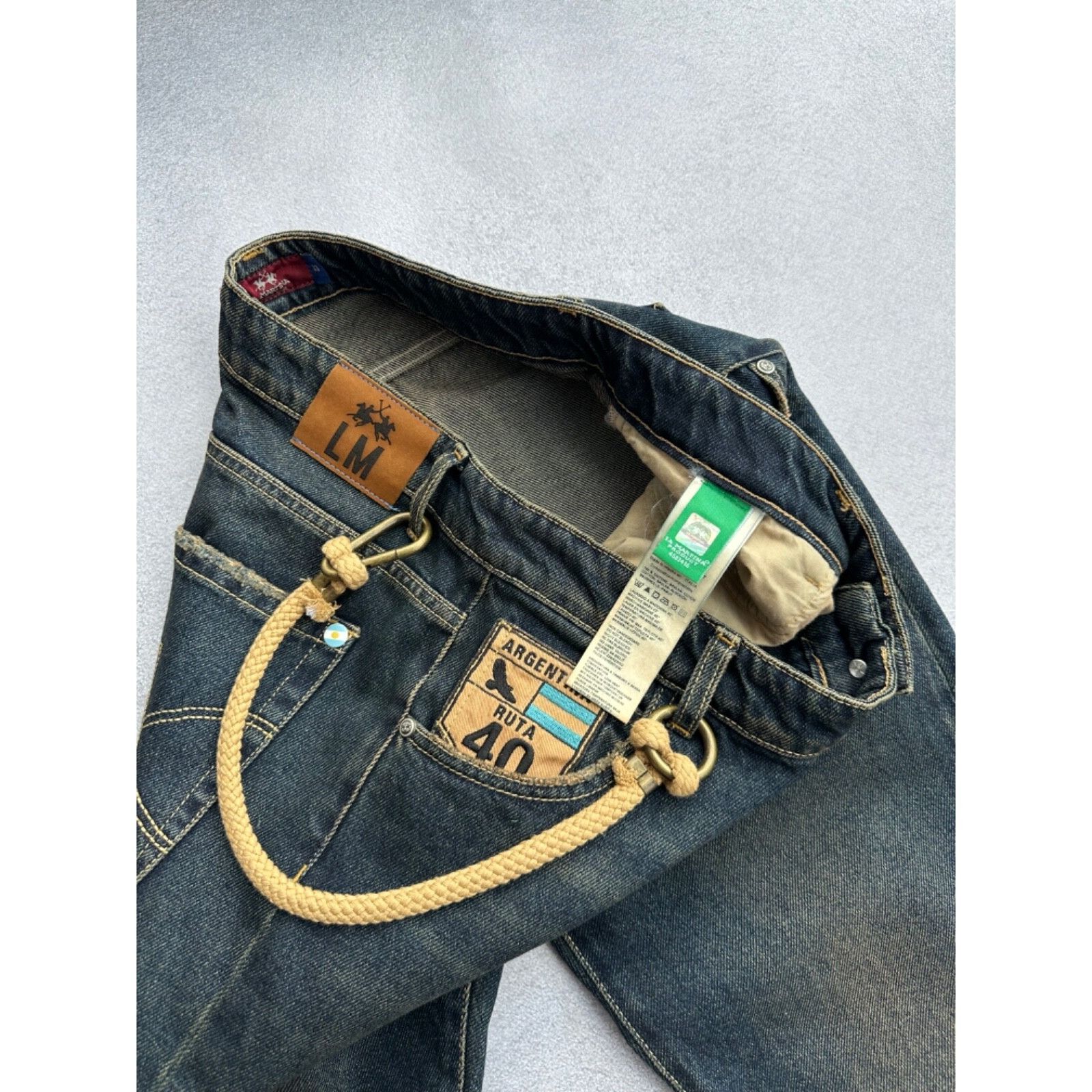 La Martina VTG La Martina Argentina Selvedge Dirty Denim Jeans Size US 33 - 5 Thumbnail